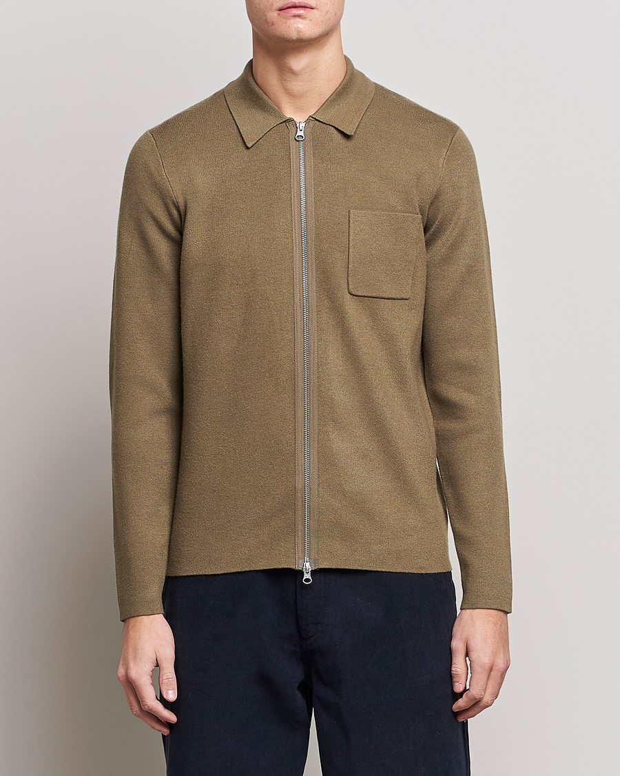 Men | Sweaters & Knitwear | Samsøe Samsøe | Samsøe & Samsøe Guna Full Zip Stone Grey