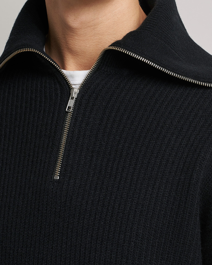 Men | Sweaters & Knitwear | Samsøe Samsøe | Samsøe & Samsøe Logan Zip Turtle Neck Black