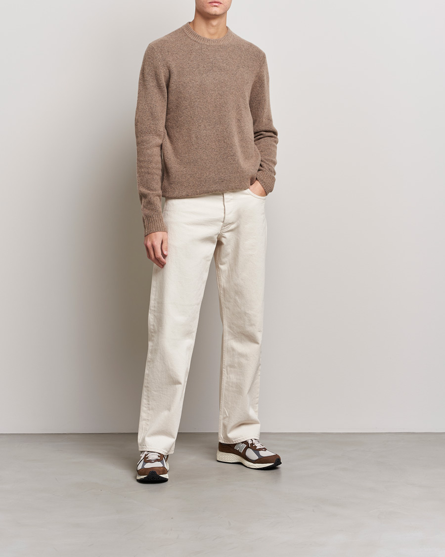 Men | Sweaters & Knitwear | Samsøe Samsøe | Samsøe & Samsøe Butler Yak Crew Neck Stone Grey