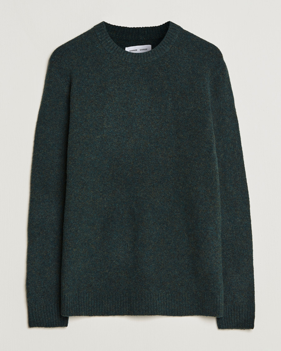 Men | Sweaters & Knitwear | Samsøe Samsøe | Samsøe & Samsøe Butler Yak Crew Neck Rain Forest