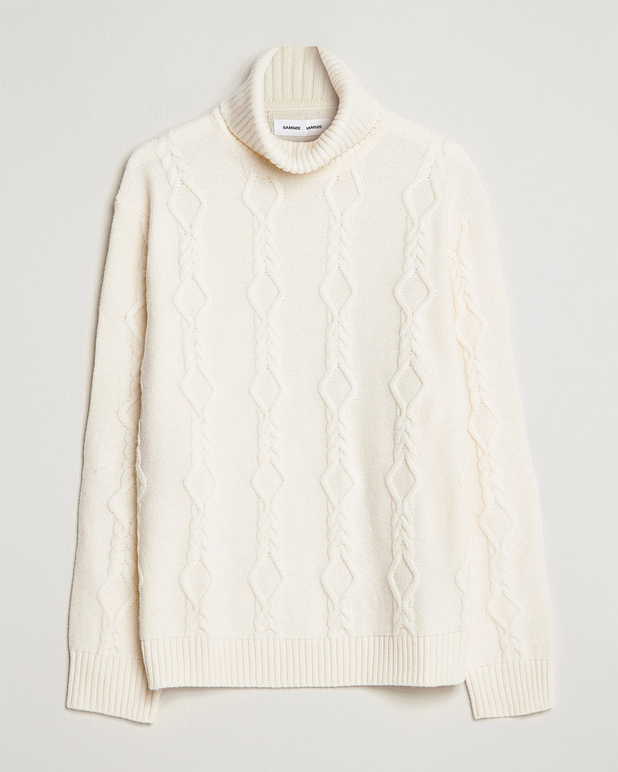 Men | Sweaters & Knitwear | Samsøe Samsøe | Samsøe & Samsøe Mas Wool Turtleneck Whisper White