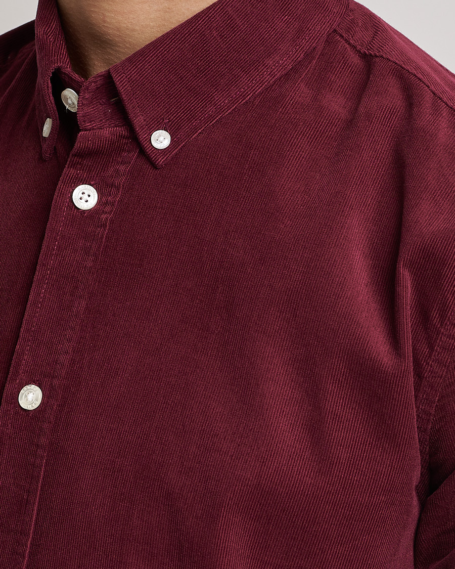 Men | Shirts | Samsøe Samsøe | Samsøe & Samsøe Liam Organic Cotton Corduroy Shirt Windsor Wine