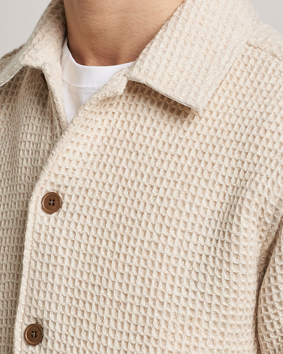 Men | Shirts | Samsøe Samsøe | Samsøe & Samsøe Castor Recycled Wool Overshirt Natural