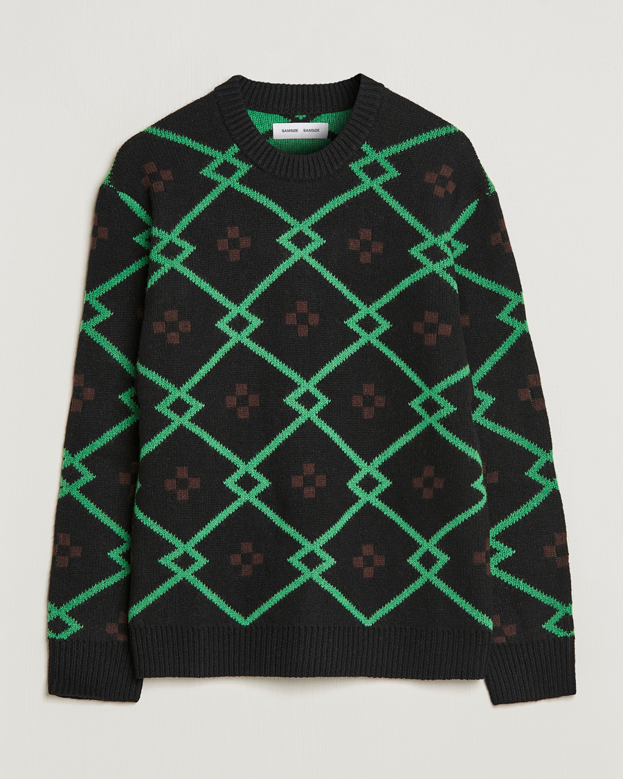 Men | Sweaters & Knitwear | Samsøe Samsøe | Samsøe & Samsøe Seren Wool Crew Neck Medium Green