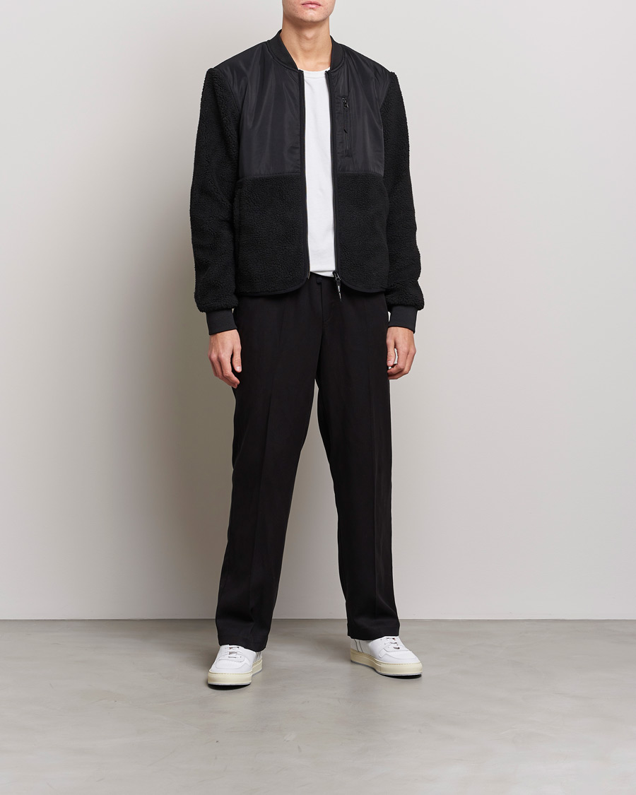 Men | Sweaters & Knitwear | Samsøe Samsøe | Samsøe & Samsøe Rasmus Fleece Full Zip Black