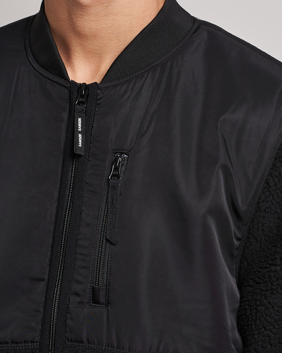 Men | Sweaters & Knitwear | Samsøe Samsøe | Samsøe & Samsøe Rasmus Fleece Full Zip Black