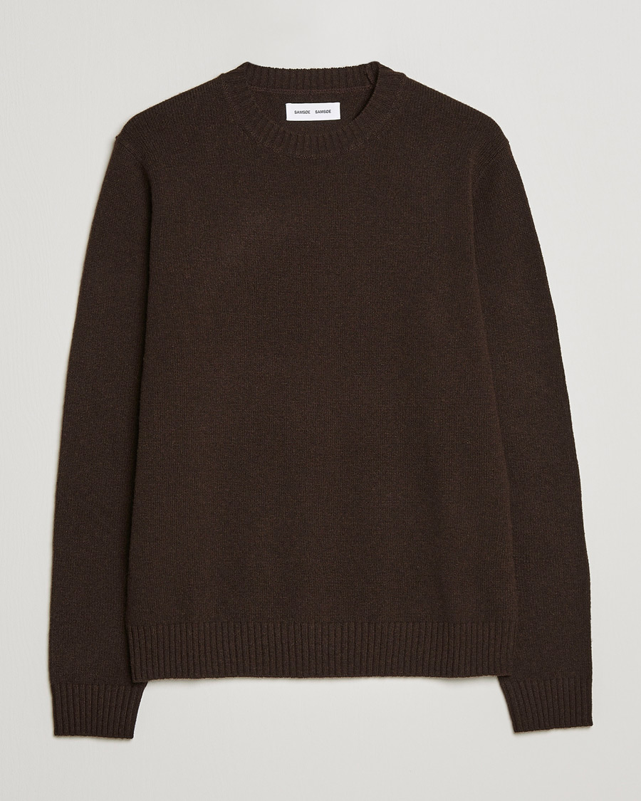 Men | Sweaters & Knitwear | Samsøe Samsøe | Samsøe & Samsøe Sylli Wool Crew Neck Mole