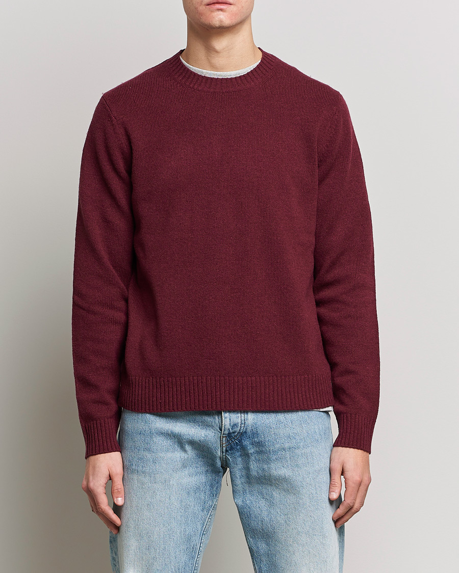Men | Sweaters & Knitwear | Samsøe Samsøe | Samsøe & Samsøe Sylli Wool Crew Neck Windsor Wine