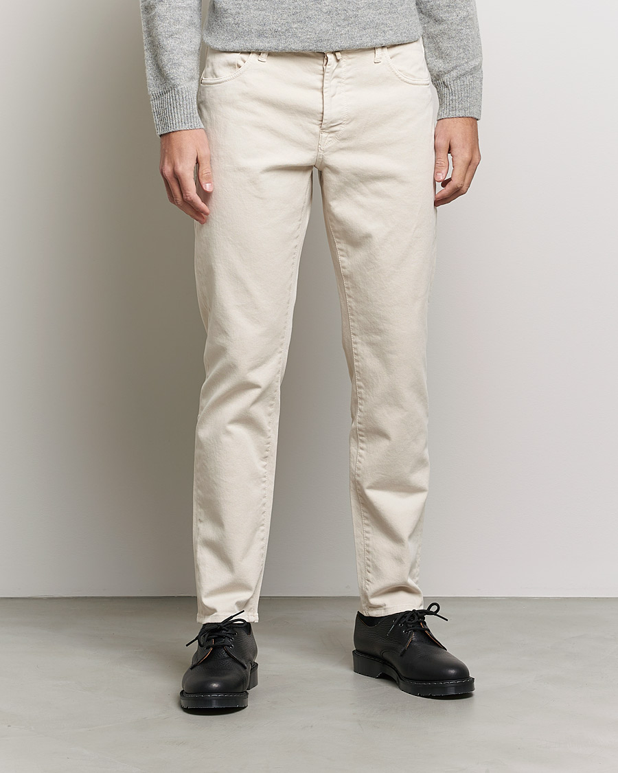 Men | Casual Trousers | Incotex | Bull Denim 5-Pocket Pants White