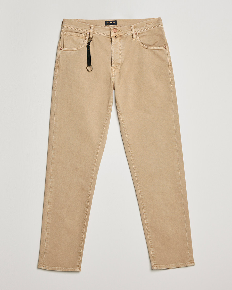 Men | Trousers | Incotex | Bull Denim 5-Pocket Pants Beige