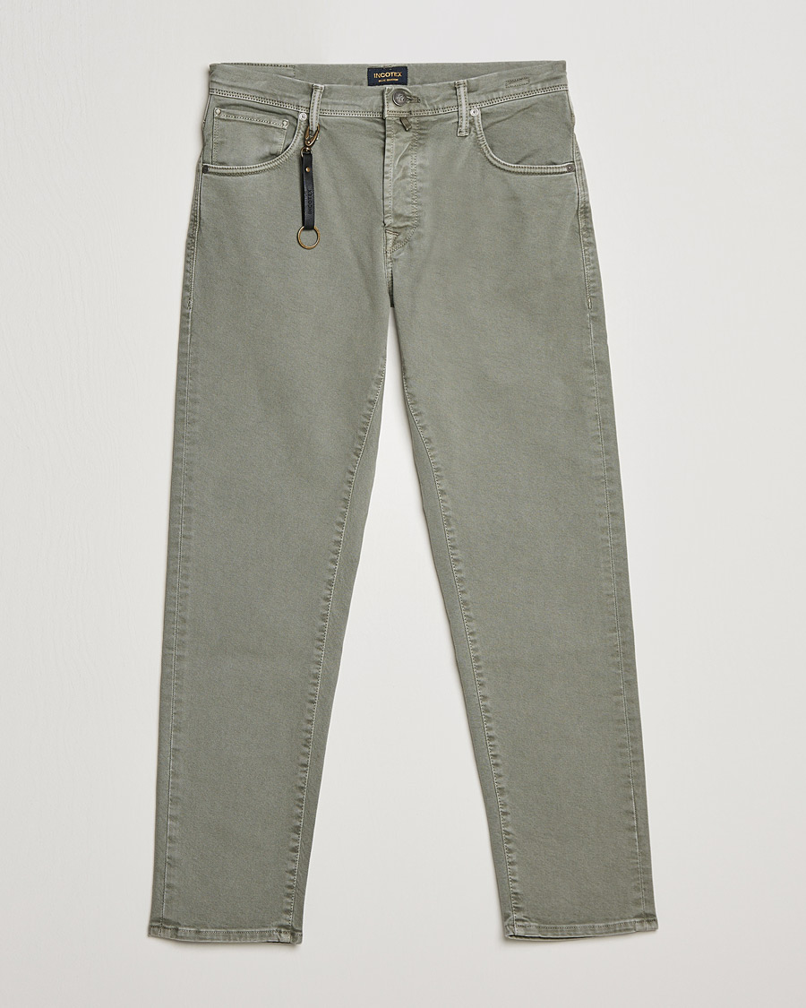 Men | Trousers | Incotex | Bull Denim 5-Pocket Pants Green