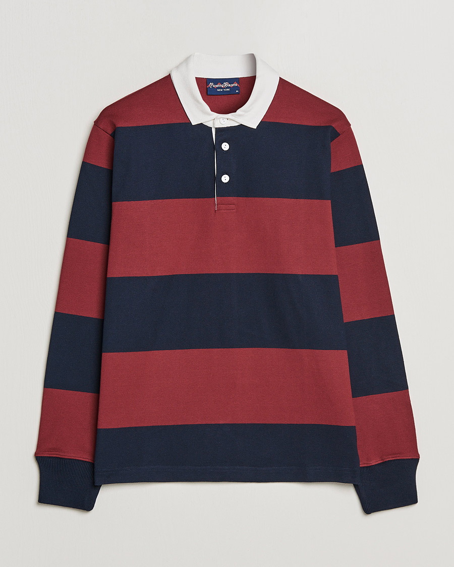 Men | Sweaters & Knitwear | Rowing Blazers | Block Stripe Rugby Burgundy/Navy
