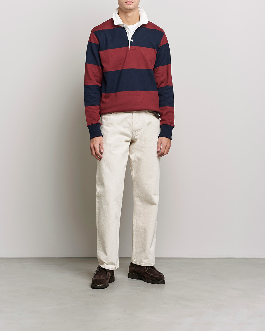 Men | Sweaters & Knitwear | Rowing Blazers | Block Stripe Rugby Burgundy/Navy