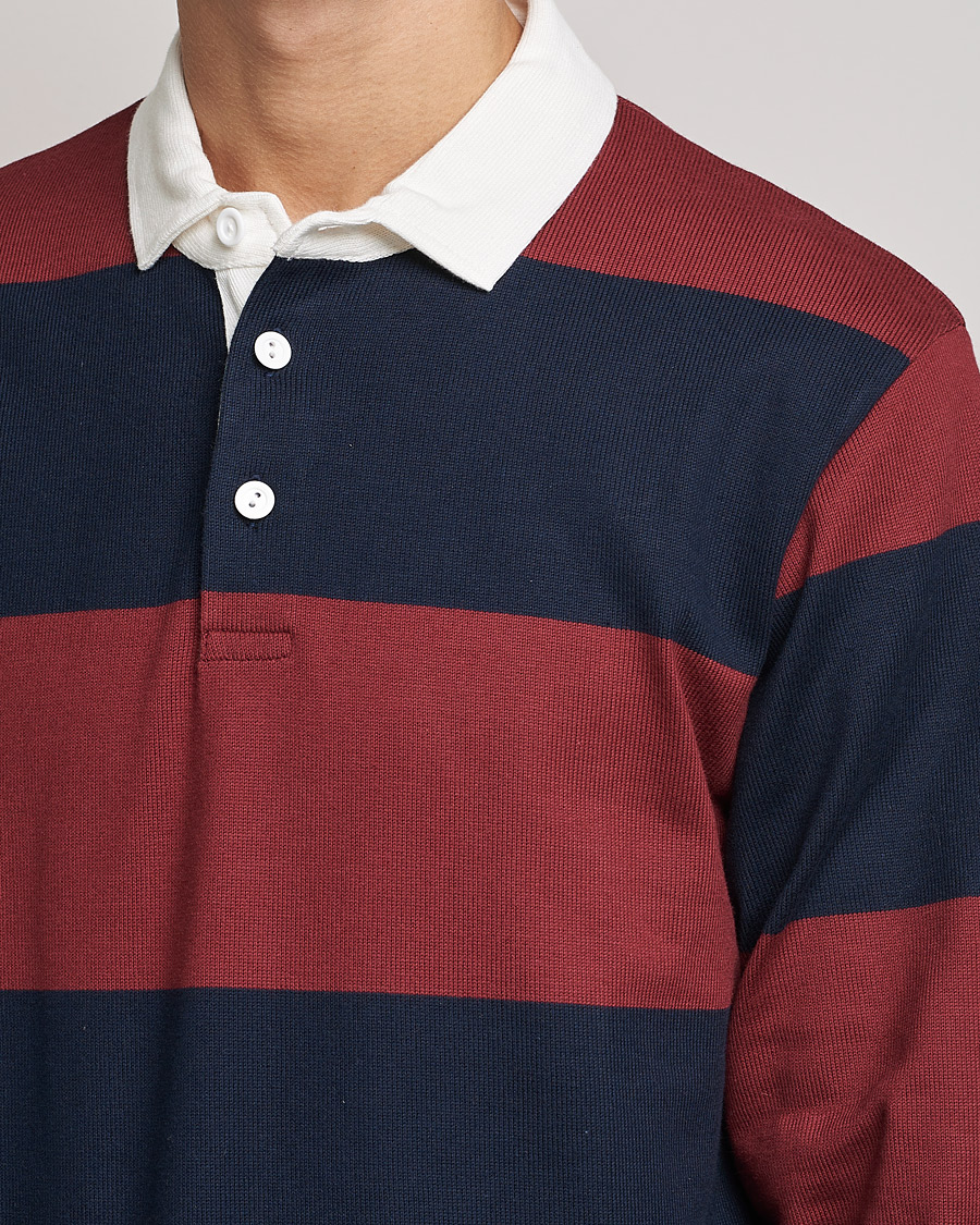 Men | Sweaters & Knitwear | Rowing Blazers | Block Stripe Rugby Burgundy/Navy