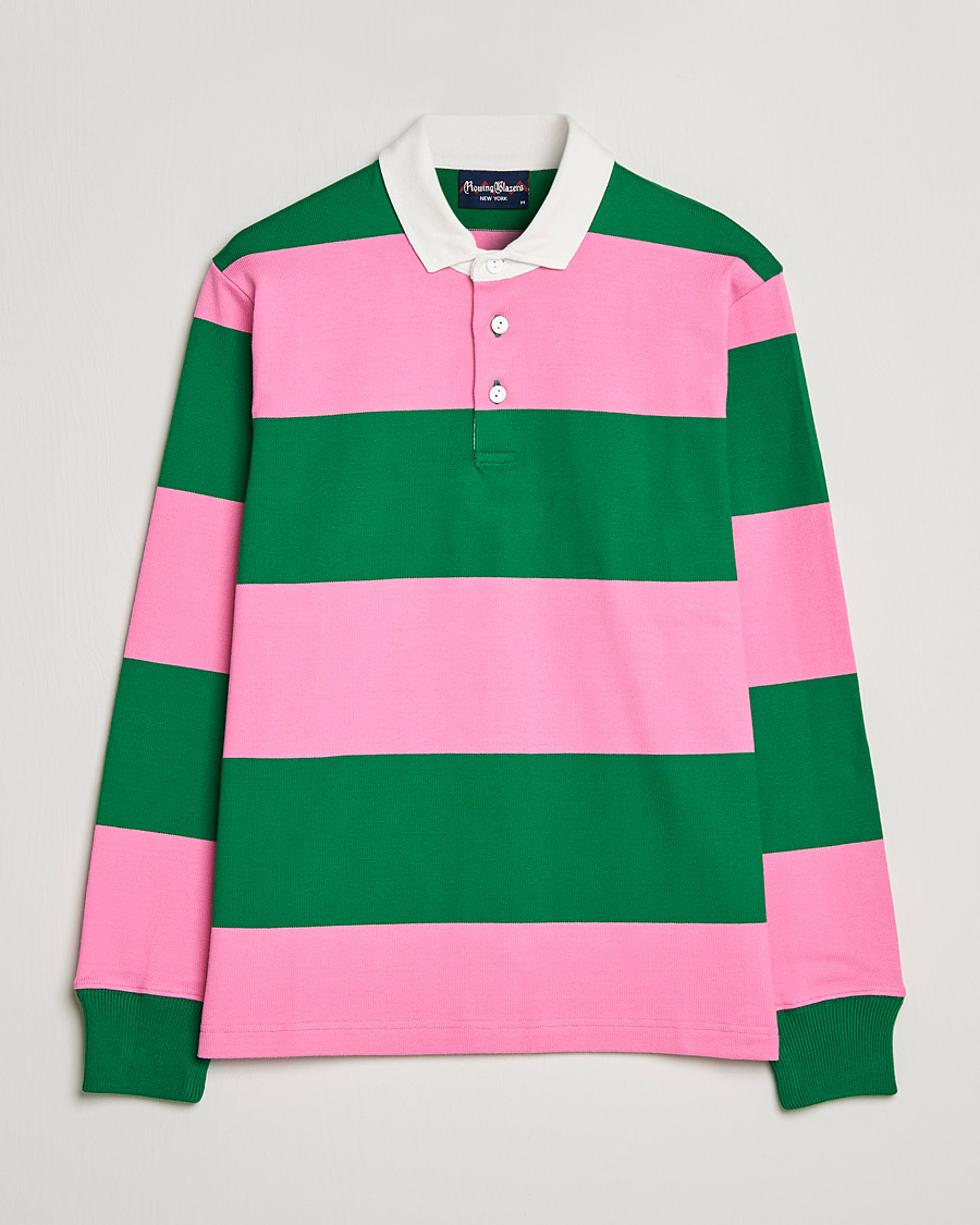 Men | Sweaters & Knitwear | Rowing Blazers | Block Stripe Rugby Pink/Green
