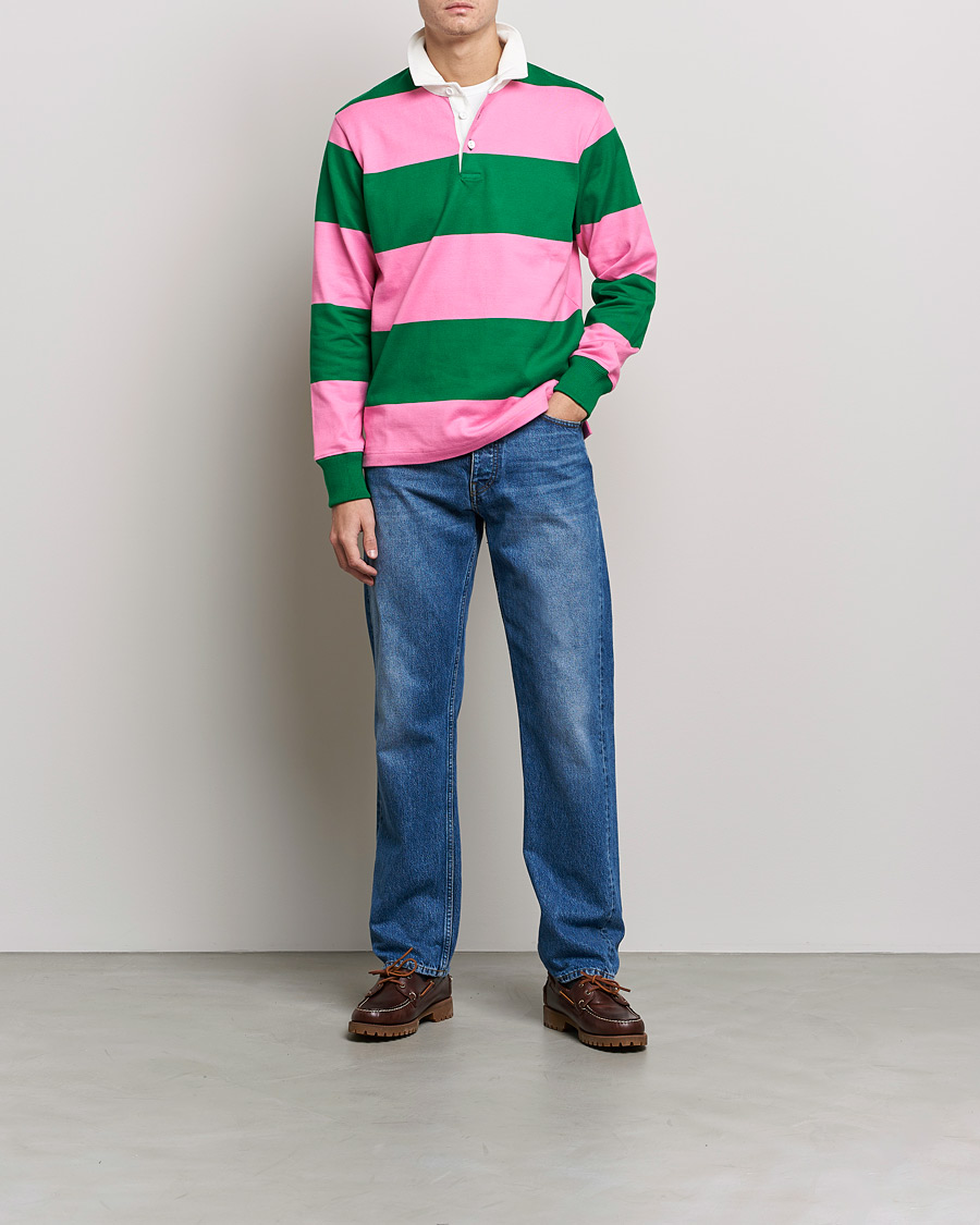 Men | Sweaters & Knitwear | Rowing Blazers | Block Stripe Rugby Pink/Green