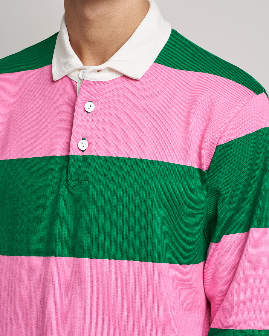 Men | Sweaters & Knitwear | Rowing Blazers | Block Stripe Rugby Pink/Green
