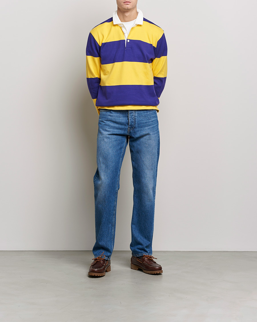 Men | Care of Carl Exclusives | Rowing Blazers | Horizontal Stripe Rugby Gold/Purple
