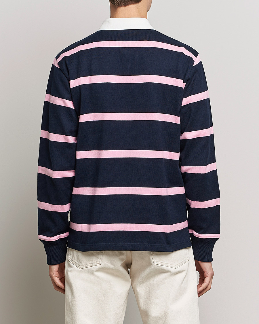 Men | Sweaters & Knitwear | Rowing Blazers | Hockney Stripe Rugby Navy/Pink