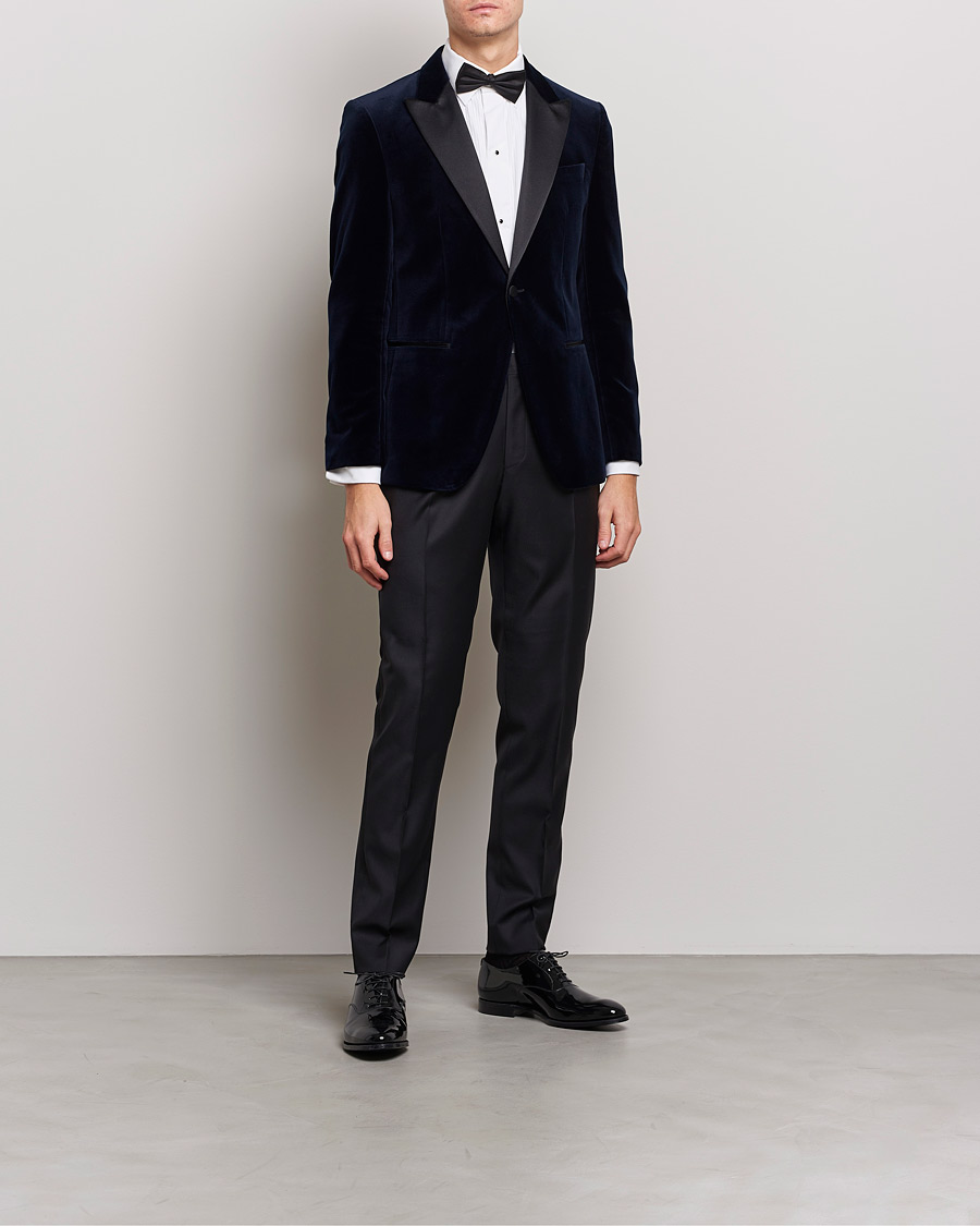 Men | Blazers | BOSS BLACK | Hutson Velvet Tuxedo Blazer Dark Blue