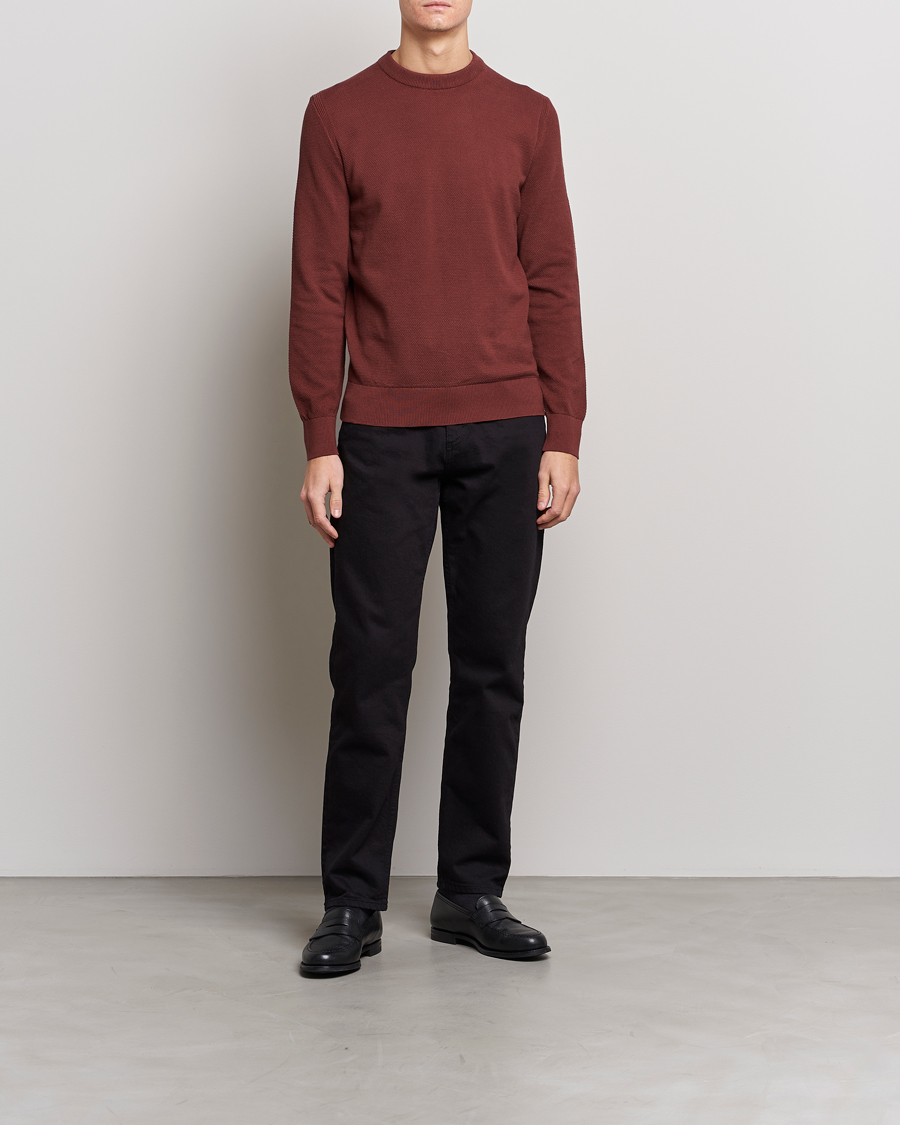 Men | Sweaters & Knitwear | BOSS BLACK | Ecaio Knitted Structured Sweater Medium Brown