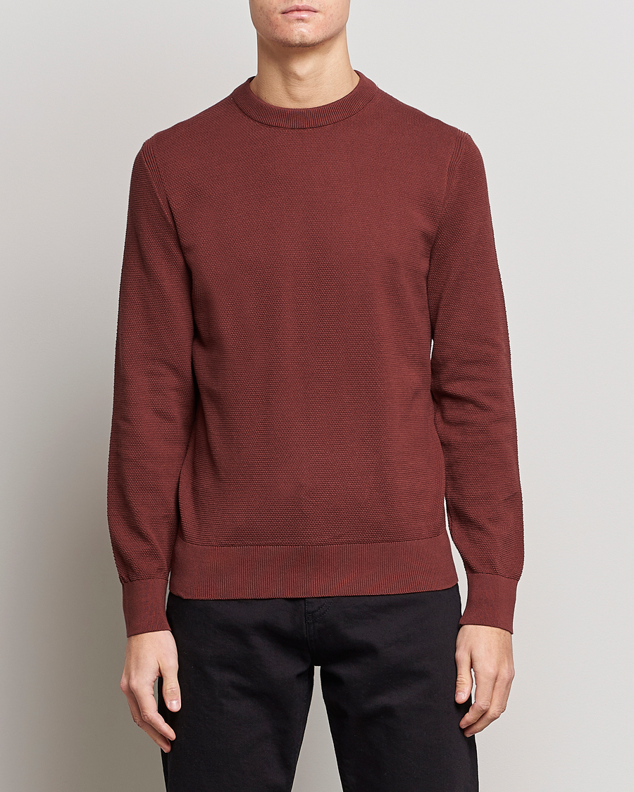 Men |  | BOSS | Ecaio Knitted Structured Sweater Medium Brown