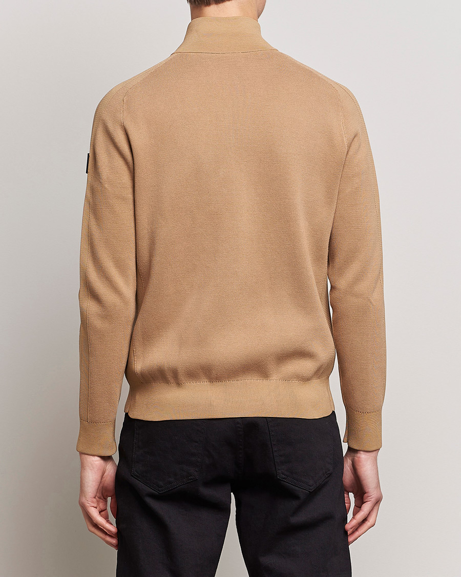 Men | Sweaters & Knitwear | BOSS BLACK | Fisio Knitted Full Zip Medium Beige