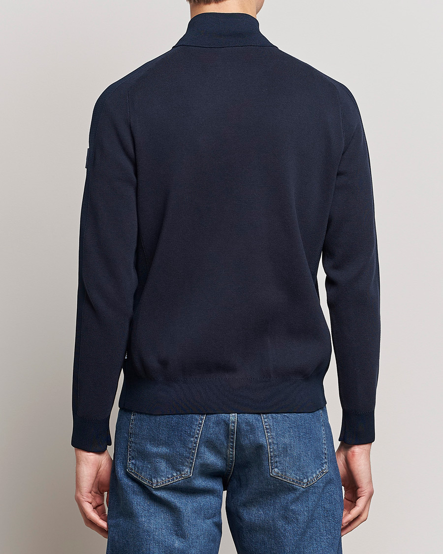 Men | Sweaters & Knitwear | BOSS BLACK | Fisio Knitted Full Zip Dark Blue