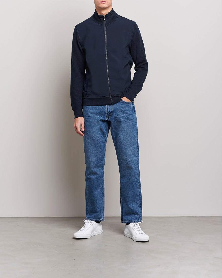 Men | Sweaters & Knitwear | BOSS | Feloy Full Zip Dark Blue