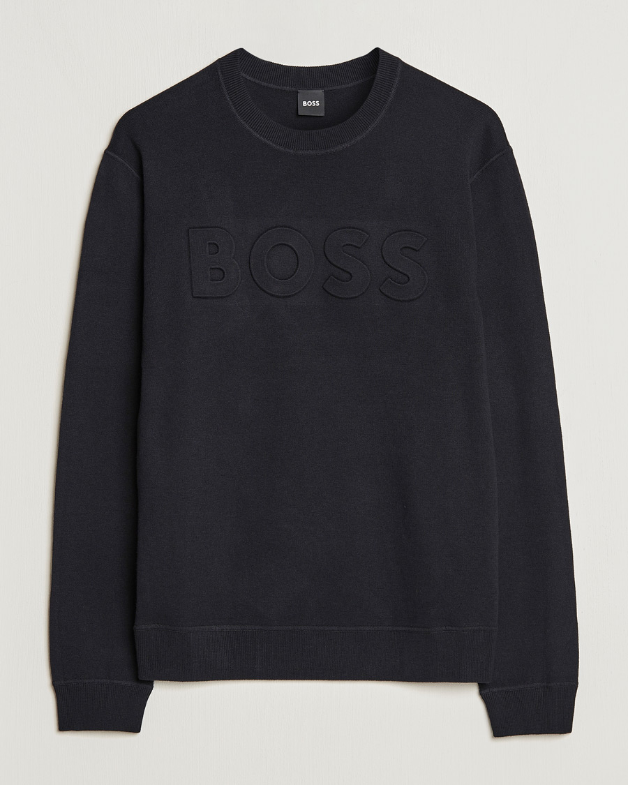 Men | Sweaters & Knitwear | BOSS BLACK | Foccus Knitted Sweater Black