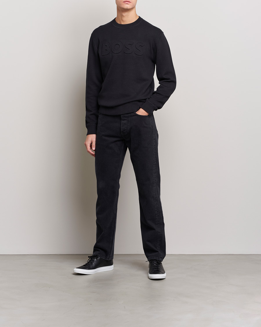 Men | Sweaters & Knitwear | BOSS BLACK | Foccus Knitted Sweater Black