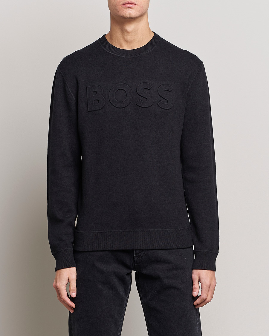 Men | Sweaters & Knitwear | BOSS BLACK | Foccus Knitted Sweater Black