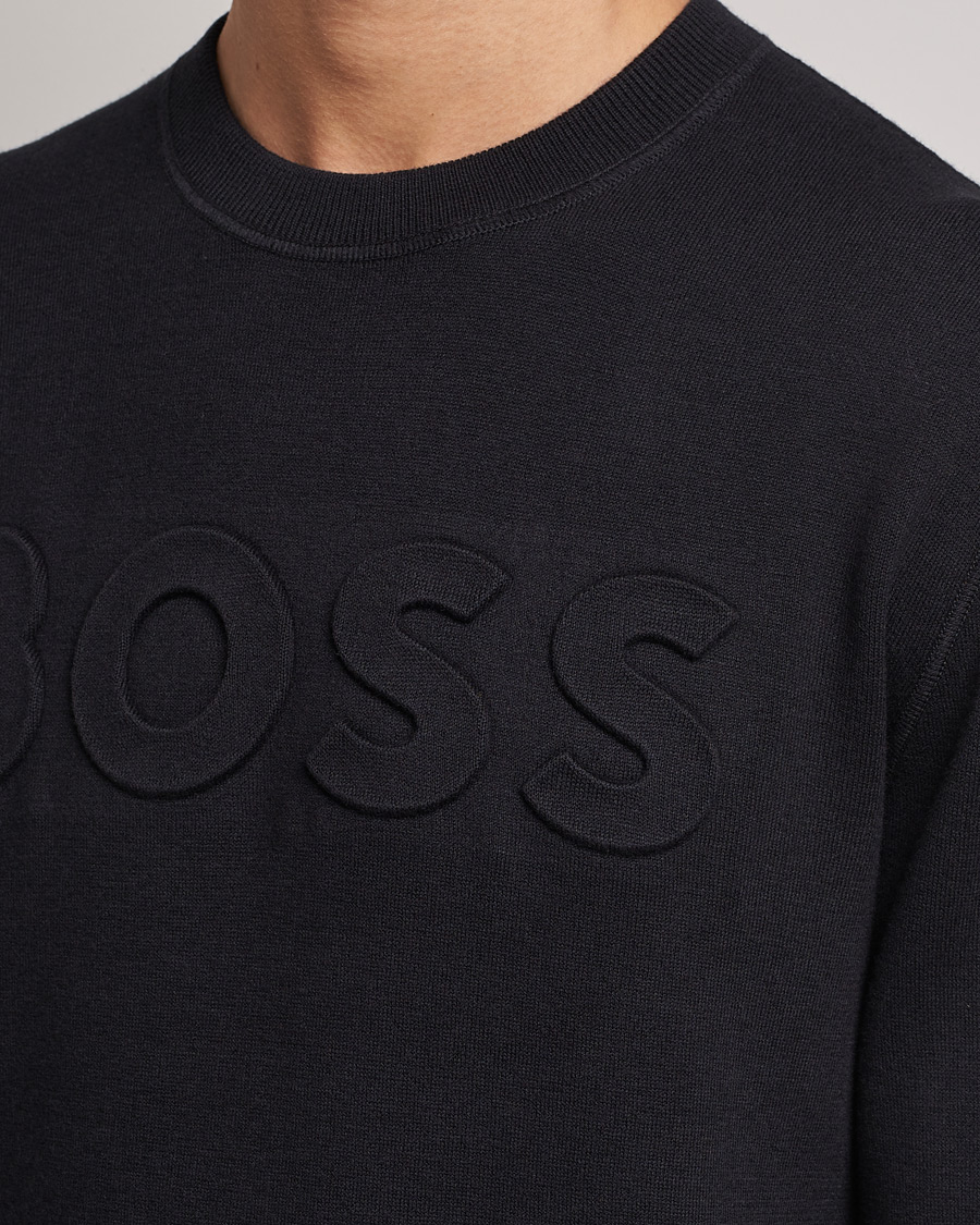 Men | Sweaters & Knitwear | BOSS BLACK | Foccus Knitted Sweater Black