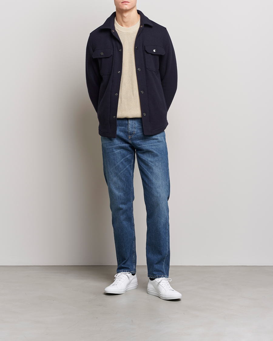 Men | Shirts | BOSS BLACK | Carper Wool Overshirt Dark Blue