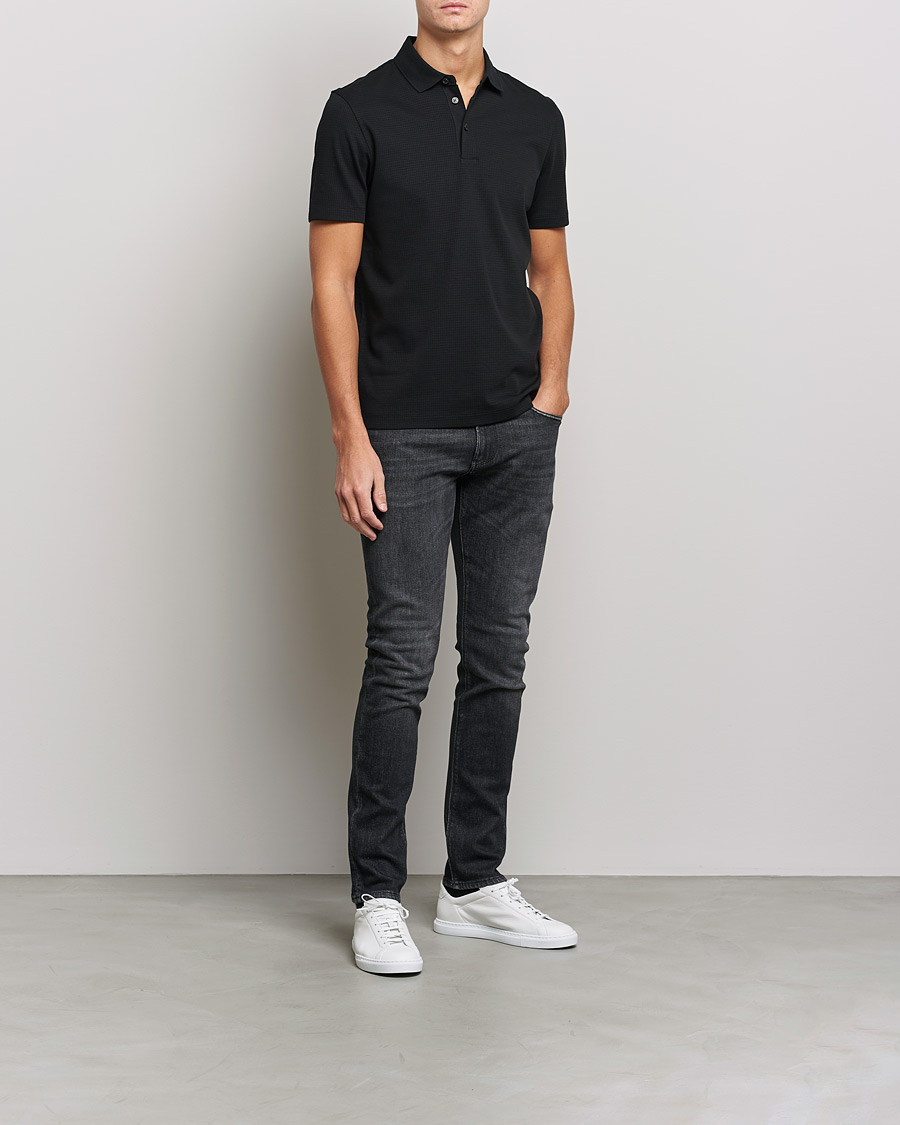 Men | Polo Shirts | BOSS BLACK | Pitton Waffle Polo Black