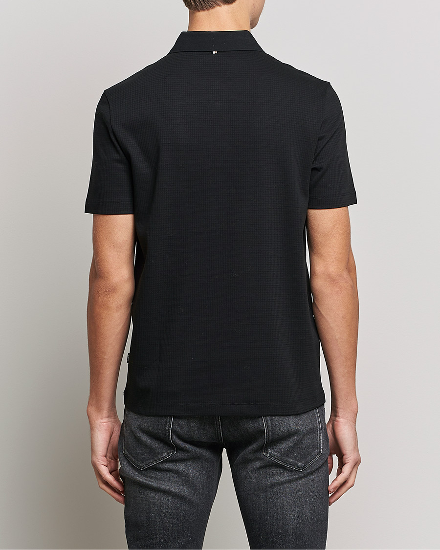 Men | Polo Shirts | BOSS BLACK | Pitton Waffle Polo Black
