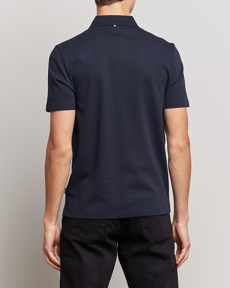 Men | Polo Shirts | BOSS BLACK | Pitton Waffle Polo Dark Blue