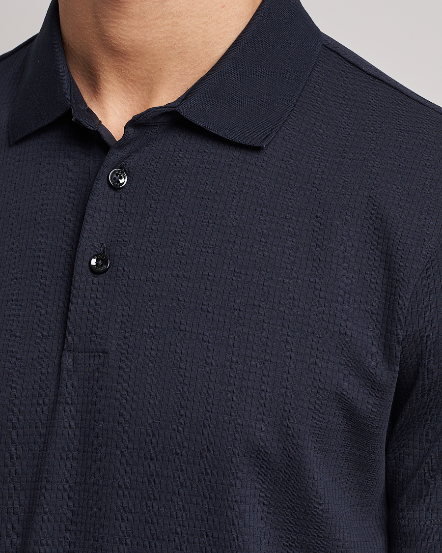 Men | Polo Shirts | BOSS BLACK | Pitton Waffle Polo Dark Blue