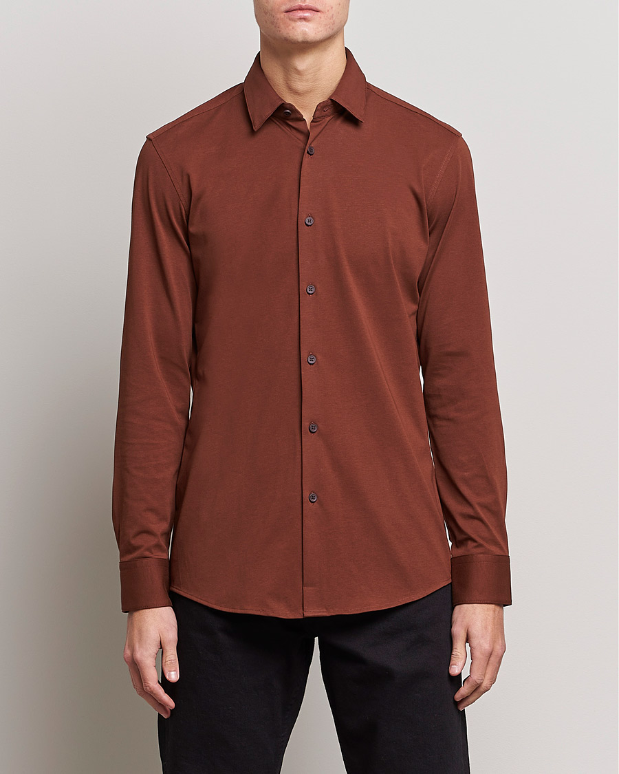 Men | Shirts | BOSS BLACK | Hank 4-Way Stretch Shirt Medium Brown