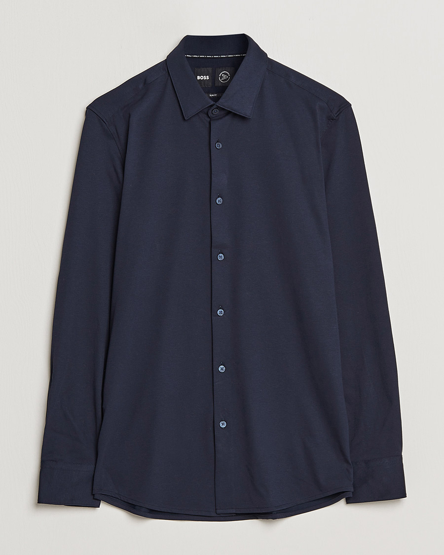 Men | Shirts | BOSS BLACK | Hank 4-Way Stretch Shirt Dark Blue