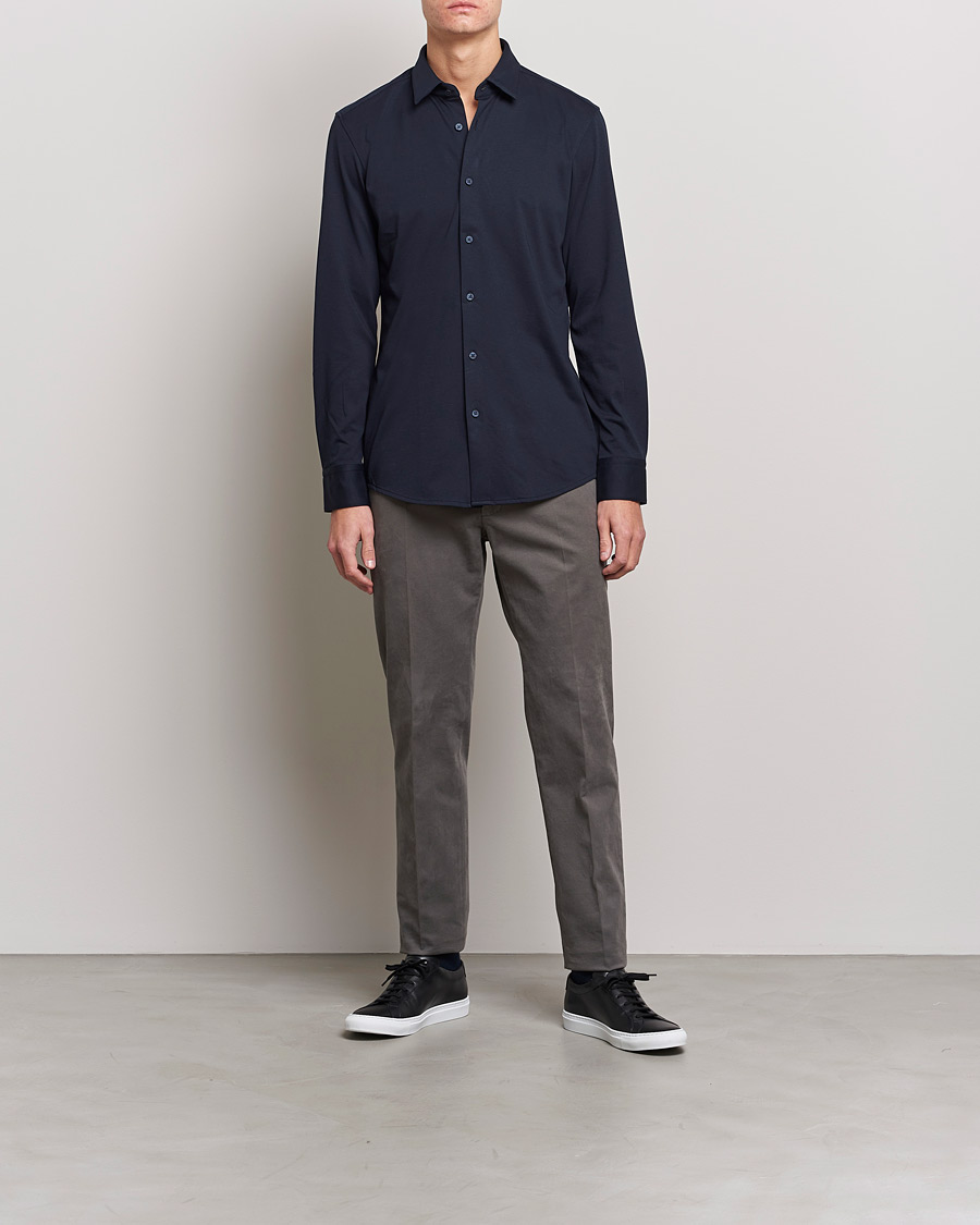 Men | Shirts | BOSS BLACK | Hank 4-Way Stretch Shirt Dark Blue