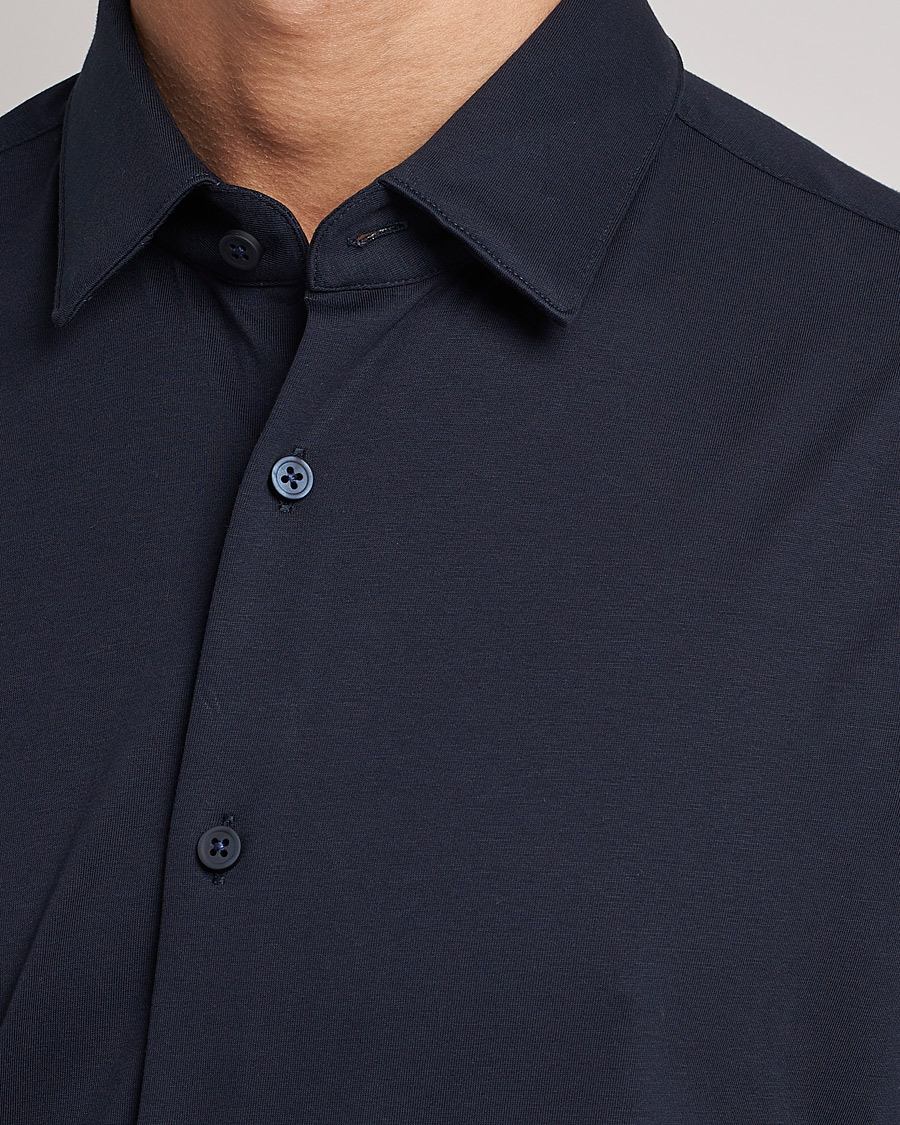 Men | Shirts | BOSS BLACK | Hank 4-Way Stretch Shirt Dark Blue