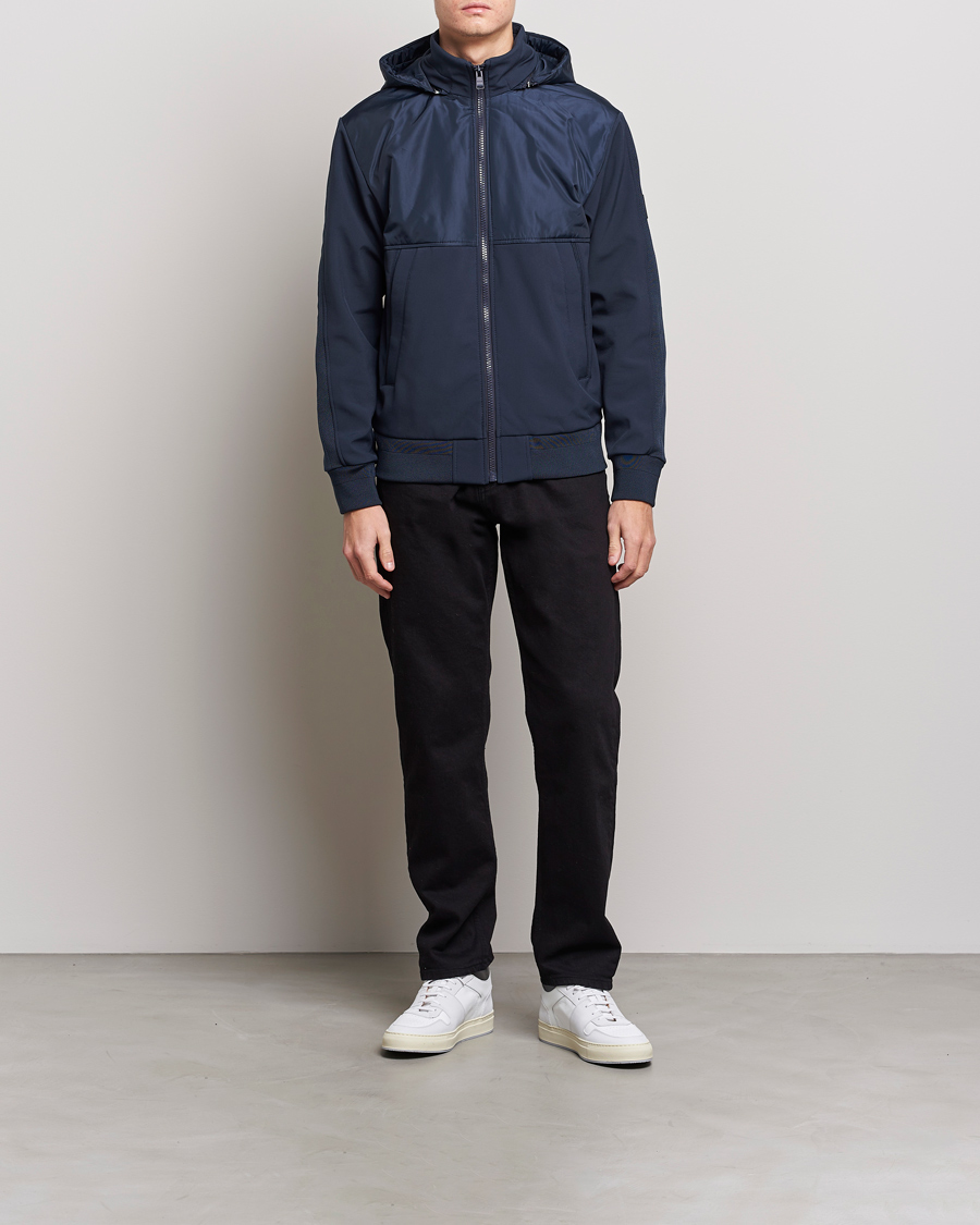 Men | Coats & Jackets | BOSS BLACK | Seeger Hybrid Jacket Dark Blue