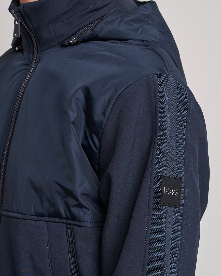 Men | Coats & Jackets | BOSS BLACK | Seeger Hybrid Jacket Dark Blue
