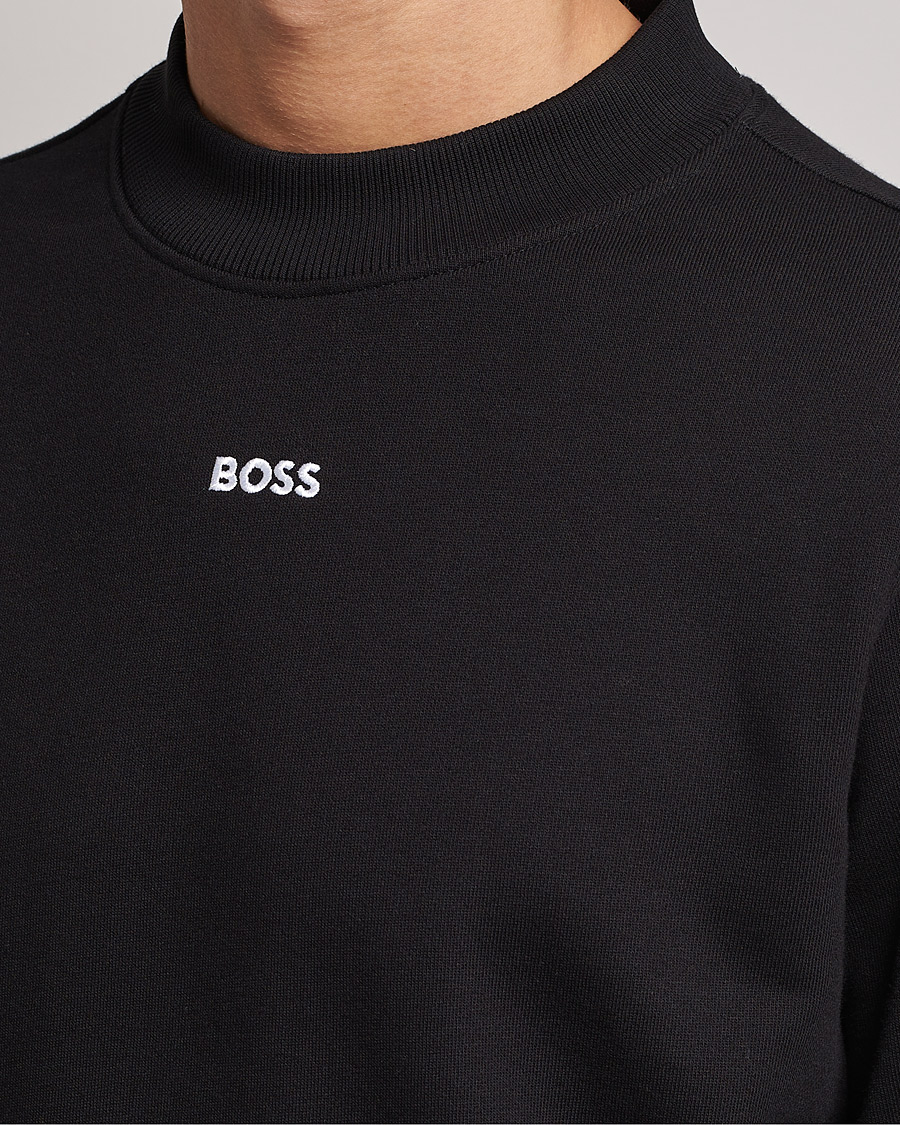 Men | Sweaters & Knitwear | BOSS GREEN | Salbock Center Logo Sweatshirt Black