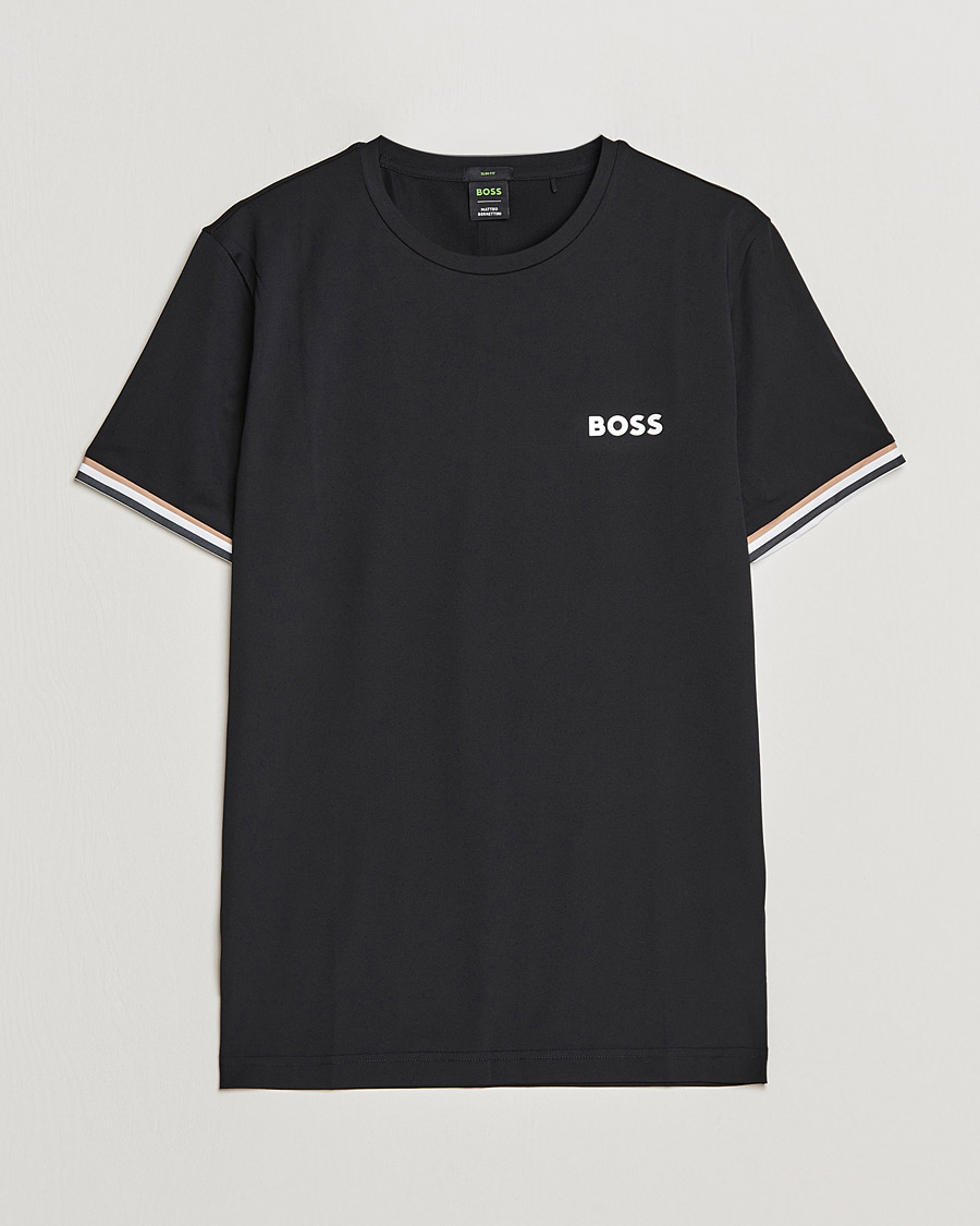 Men | T-Shirts | BOSS GREEN | Performance MB Crew Neck T-Shirt Black