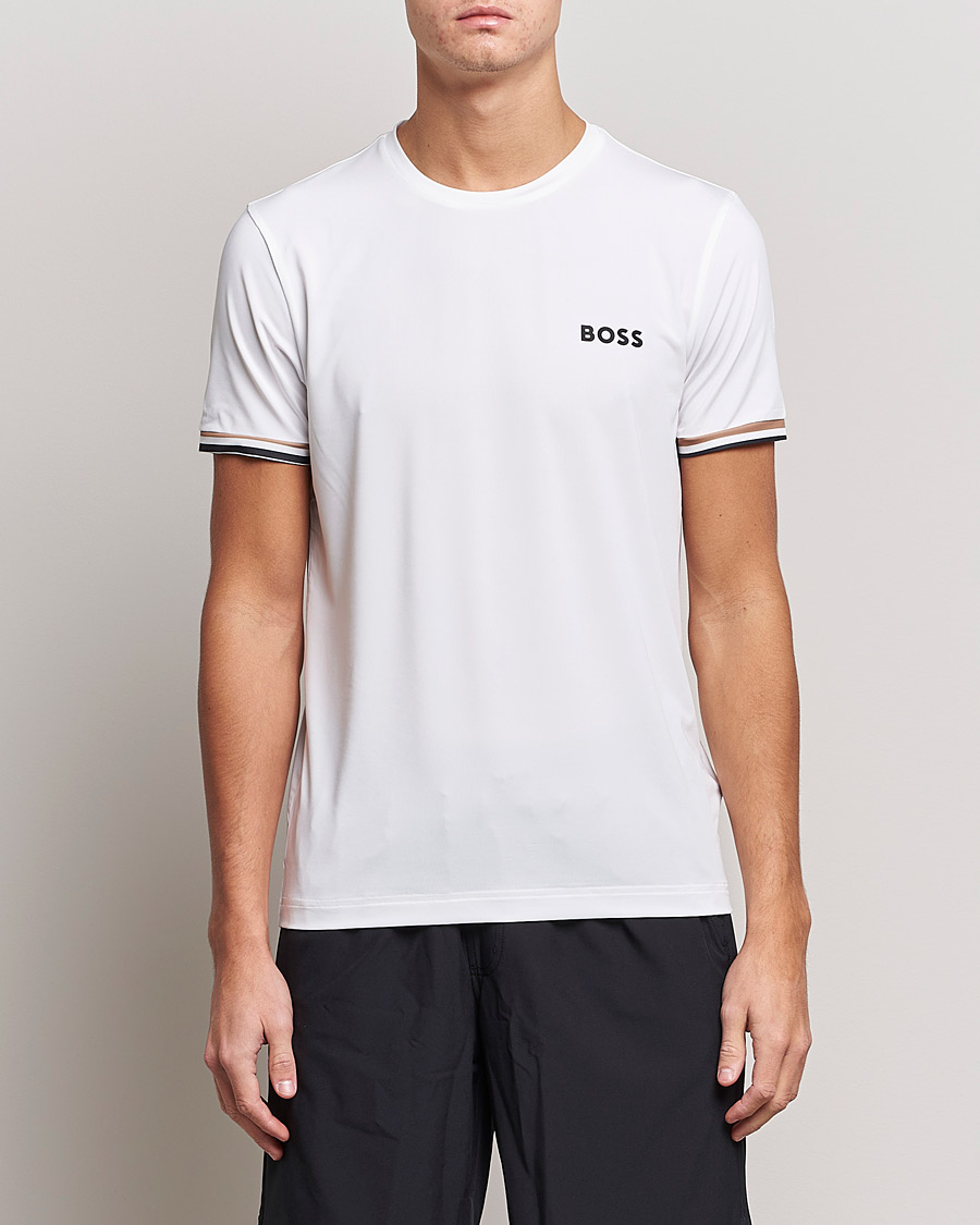 Men | BOSS GREEN | BOSS GREEN | Performance MB Crew Neck T-Shirt White