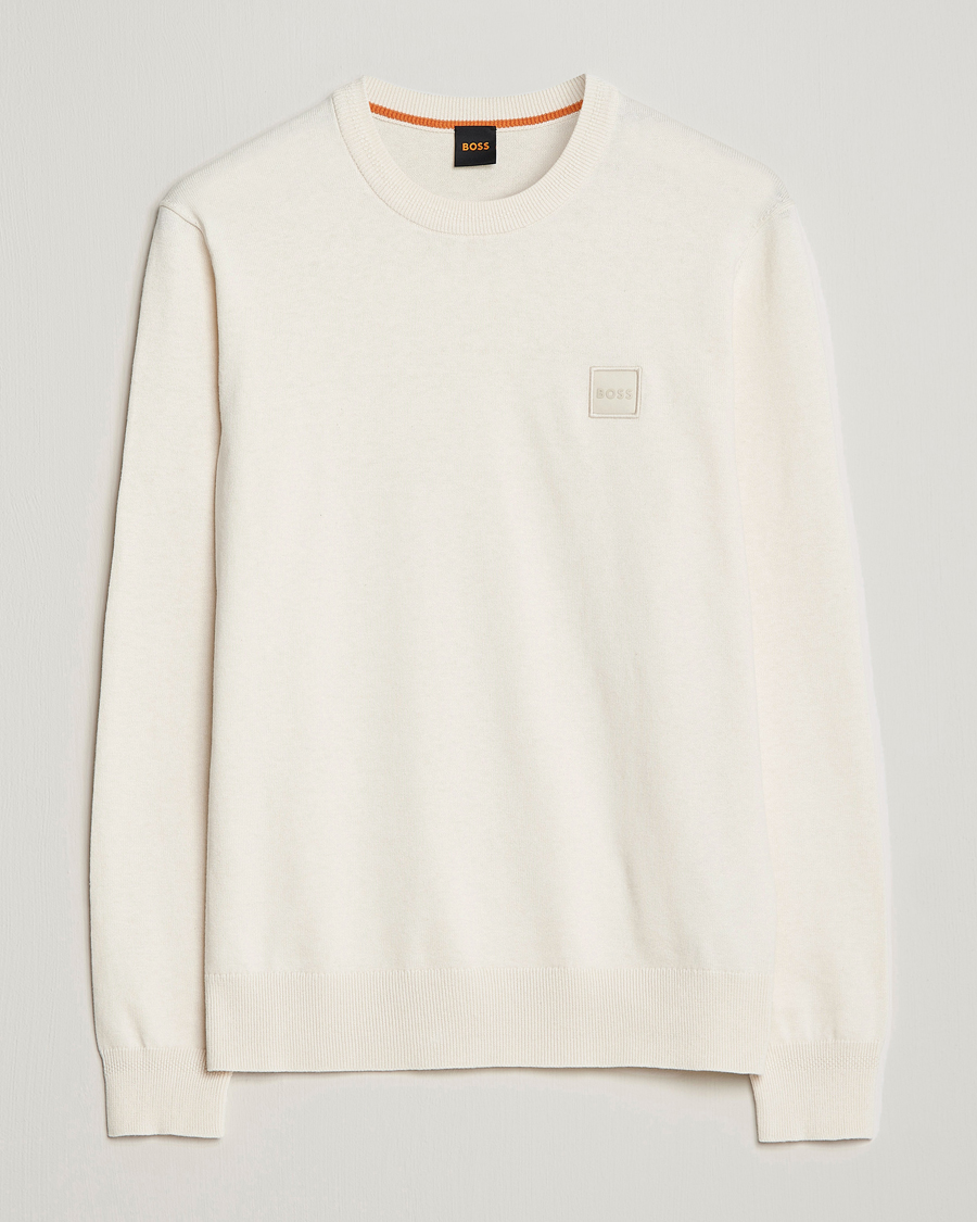 BOSS ORANGE Kanovano Knitted Sweater Open White at | Strickpullover