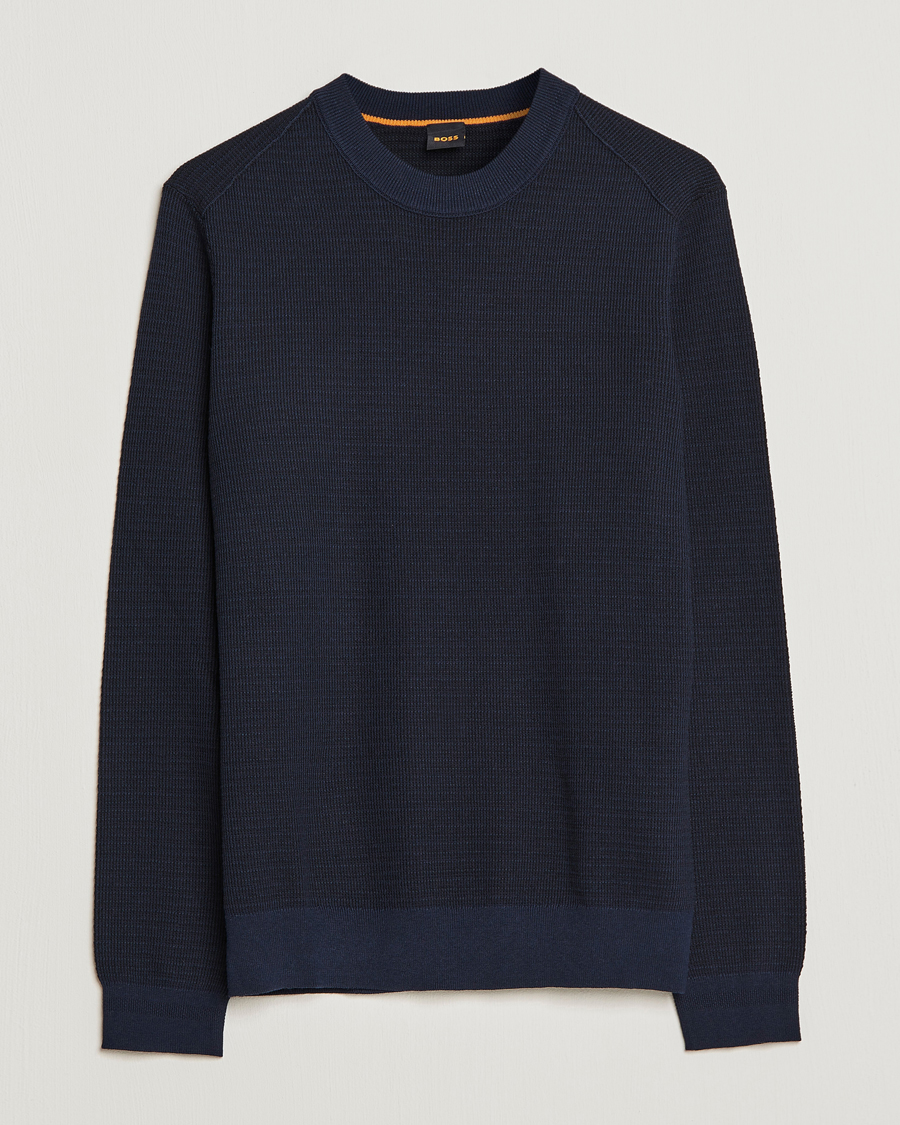 Men | Sweaters & Knitwear | BOSS ORANGE | Abovemo Knitted Sweater Dark Blue