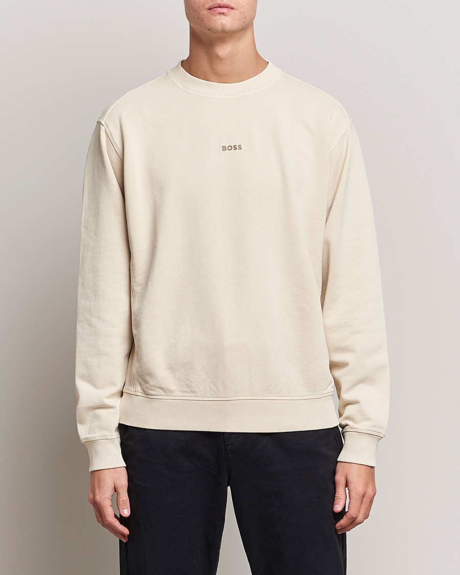 Men |  | BOSS Casual | Wefade Logo Sweatshirt Open White